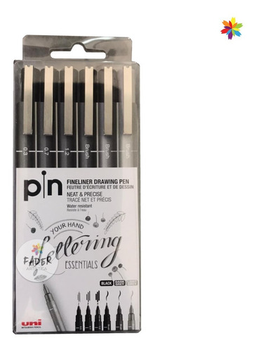 Uni Pin Fineliner Drawing Pen Lettering X 6