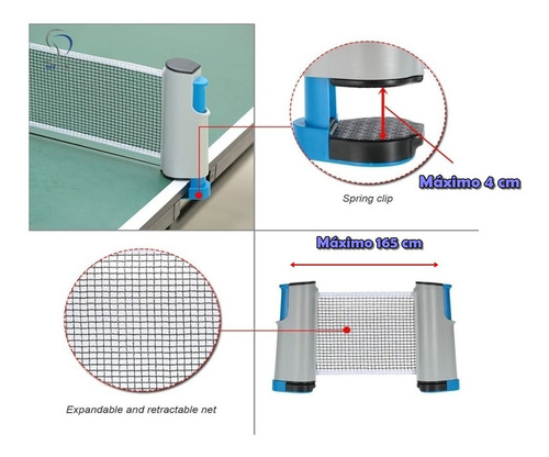 Imagen 5 de 7 de Red Ping Pong Con Soporte Ajustable Retráctil Extensible