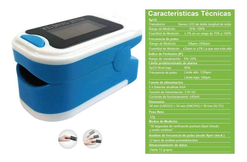 Oxímetro Pulso Dedo 4 Parámetros Xignal Adulto Spo2 Md300p