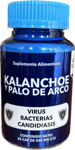 Kalanchoe Palo De Arco 30 Caps Candidiasis Virus Bacterias
