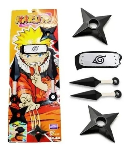 Set Naruto Shippuden 2 Kunai + 2 Estrella Shuriken + Bandana