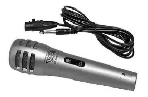 Microfone Karaokê Com 10 Unidades Cabo 2,5m Prata Ut-mp5127