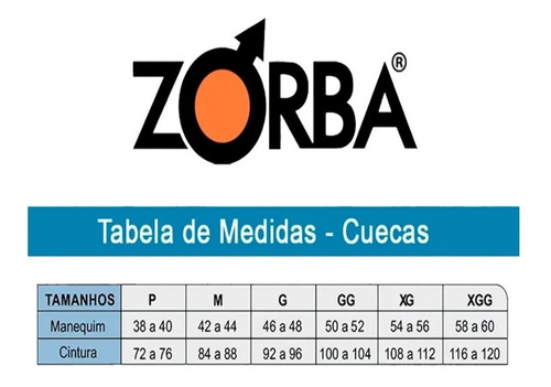 Kit 4 Cuecas Box Zorba 100% Algodão Sem Costura