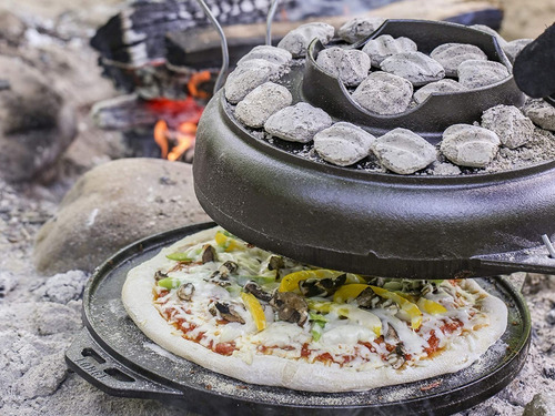 Juego Parrilla/plancha/wok Hierro Fundido 35cm 6l. Lodge Color Negro
