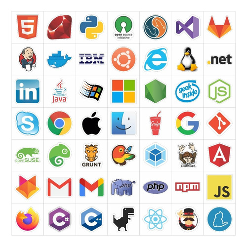 Adesivos Programador Notebook Geek Nerd Sticker Retro 49 Pçs
