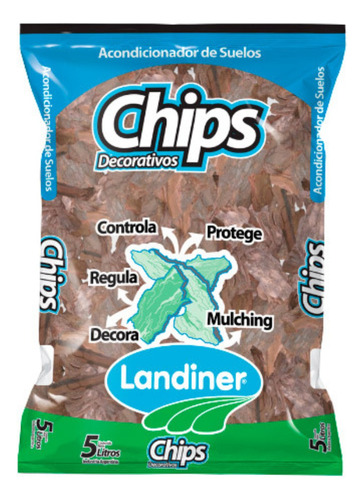 Chips Decorativos De Corteza De Pino Landiner 10 Lts 