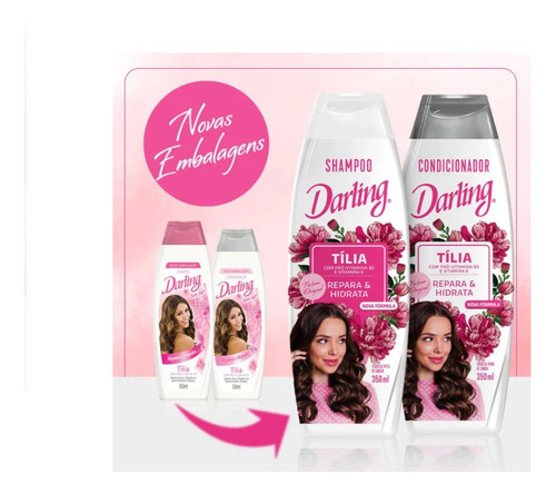 Kit 1 Shampoo E 1 Cond Darling Tília 350ml O Mais Cheiroso