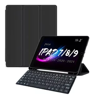 Capa Case Teclado Smart Keyboard P/ iPad 9 8 7 Apple Pencil