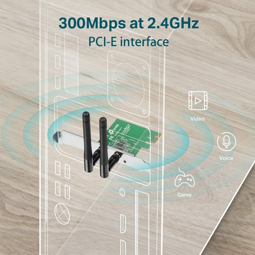 Tp-link N300 Pcie Wifi Card (tl-wn881nd), Red Inalámbrica...