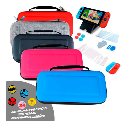 Kit Para Switch Estuche Protector Portatil Rigido