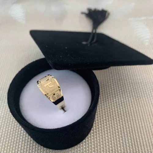 1 Anillo Graduaci n Psicolog a Oro 10k Con Estuche Birrete Env o