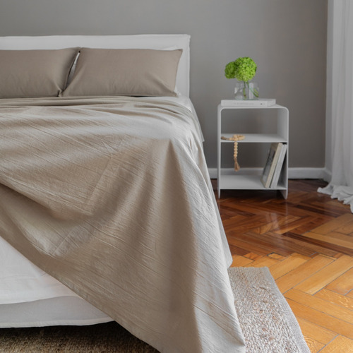 Manta Isahome Pie De Cama Tusor Premium 240x140 Cm Color Vison Diseño Liso