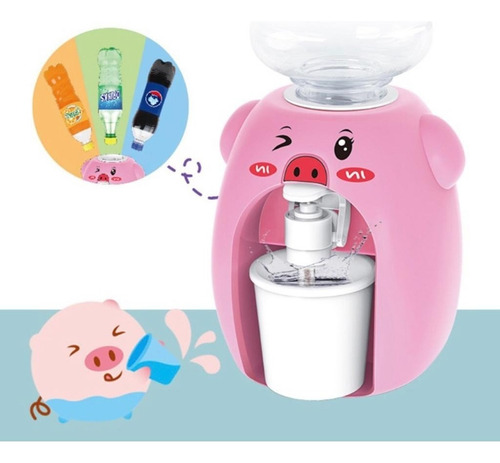 Mini Bebedouro De Água Infantil Porco Dispenser Cozinha