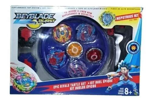 4 Trompos Beyblade Burst, Lanzadores Y Estadio Pista 