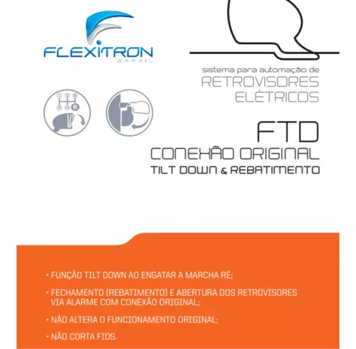 Tilt down E rebatimento retrovisores universal flexitron ftd 2.0