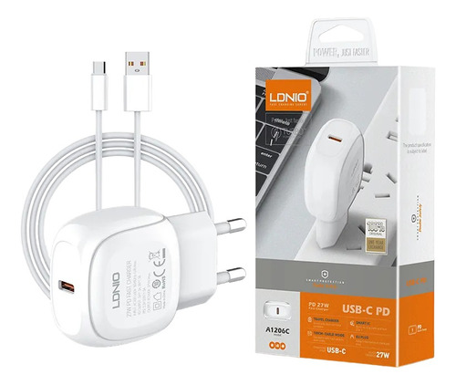 Cargador Rápido Pd 27w Para iPhone & iPad + Cable Lightning