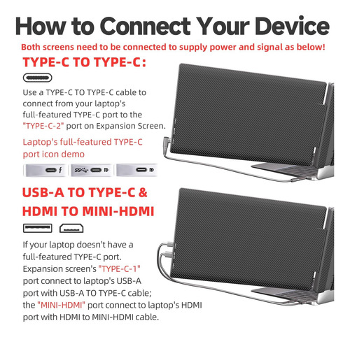 Extensor De Monitor Triple Fhd Para Portátil De 14 Pulgadas,