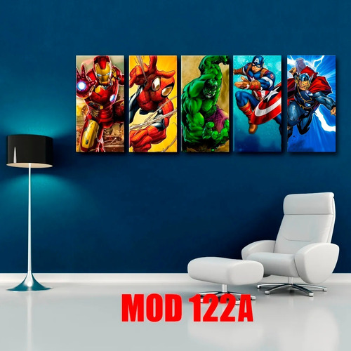 5 Cuadros En Canvas Avengers 30x60