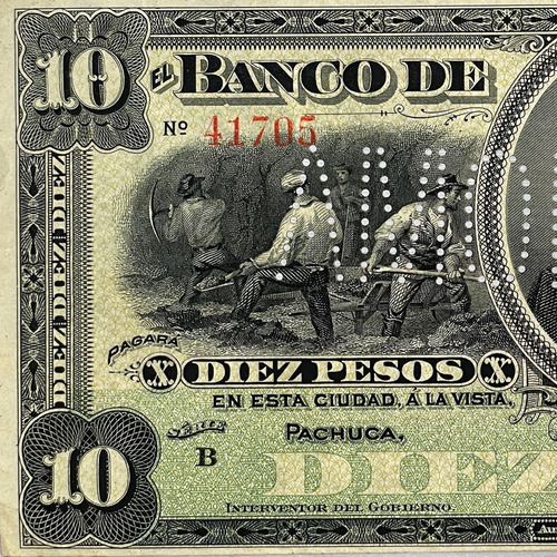 Billete 10 Pesos El Banco De Hidalgo, Amortizado 1902-1914