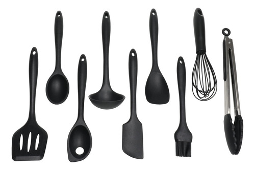 Pinzas De Cocina De Silicona Premium 30 Cm Color Negro