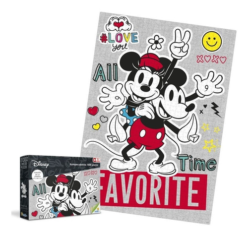 Rompecabezas 1000 Piezas Disney Mickey Y Minnie Ronda