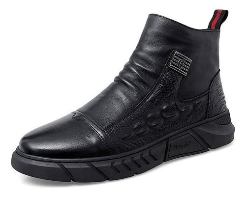 Hombres Casual Zapatos De Cuero De Lujo Martin Chelsea Botas