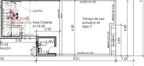 Imagem 1 de 6 de Cobertura Com 2 Dormitórios À Venda, 84 M² Por R$ 301.000 - Vila Tibiriçá - Santo André/sp - Co0928