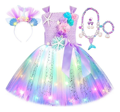 Vestido De Princesa Sirena Para Niñas  Fiesta Temática Oceán