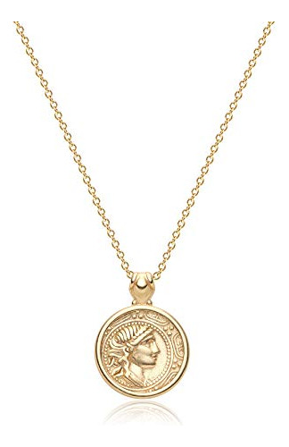 Collar De Monedas De Oro Mujeres Medallón Tallado Vend...