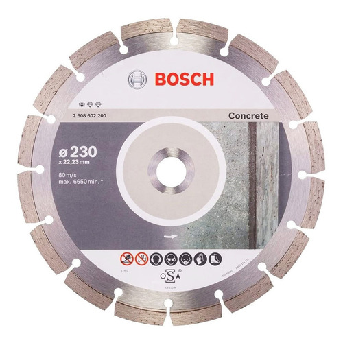 Disco Diamantado Segmentado 230 X 22,23 X 2,3 X 10 Mm Bosch Cor Cinza