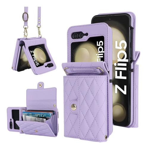 Funda For Samsung Galaxy Z Flip 5 4 3 Caso Mujer Tarjetero