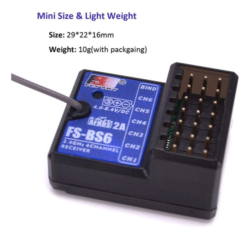 Receptor Flysky Fs-bs6 2.4ghz 6ch Afhds2 Para Coche Rc Fs-gt
