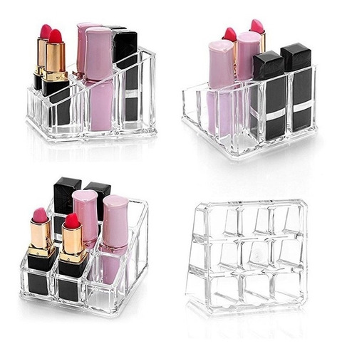 Organizador Para 9 Labiales De Acrílico Transparente