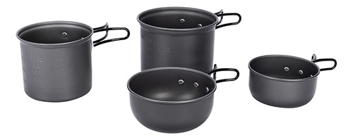 Set de 2 Ollas De Aluminio + 2 Sartenes Gadnic Desmontables para Exterior Camping