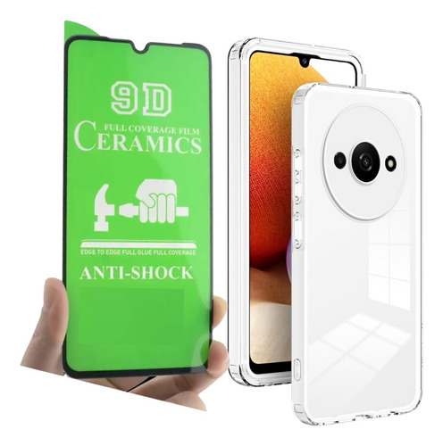 Estuche Funda Rígido Transparente Para Redmi A3 + Protector