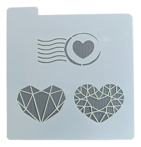 Stencil Corazón Diamante Repostería Porcelana