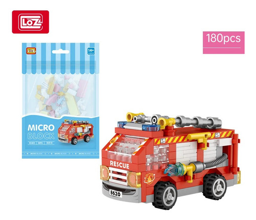 Modelo De Mini Camión De Bomberos: Juguete De Construcción D