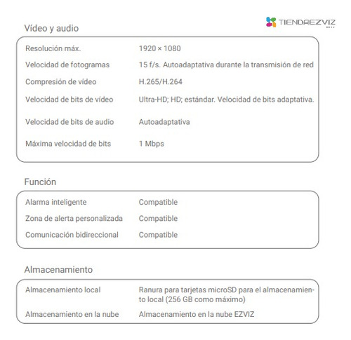 Imagen 6 de 9 de Ezviz Bc2 Ip Wifi Sd Interior A Bateria Con Audio Mini Espia
