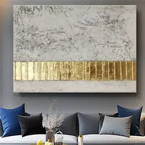 Comprar Cuadros Abstractos Pintados Modernos Texturados Gold 100x130