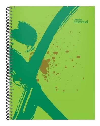 Cuaderno Universitario Espiral Ledesma Essential 22x29 84 Hs Color RAYA VERDE