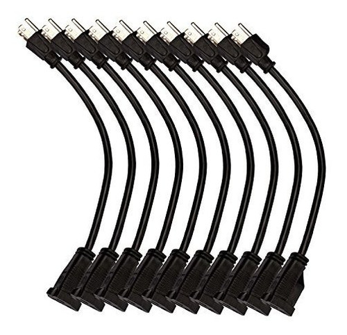 Kmc Power Extension Cord 10pack Outlet Saver 16awg 3 Prong1c