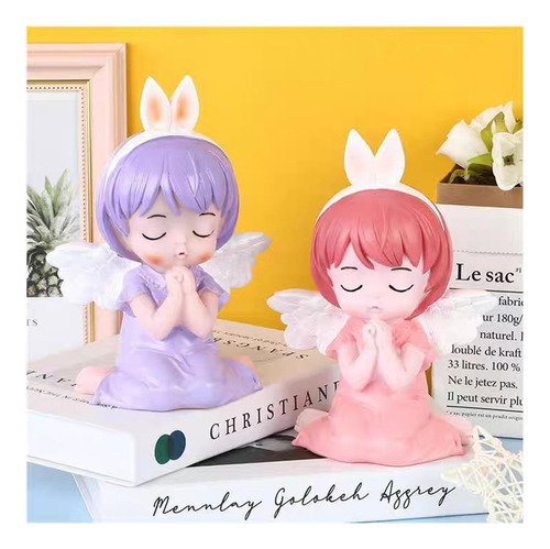 Angelitos Alcancias De Plastico Pack De 2 Color Variados Ángel