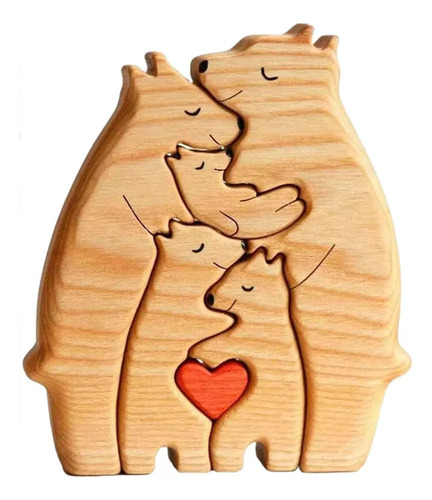 Puzle Madera La Familia Bear Con 5 Osos.