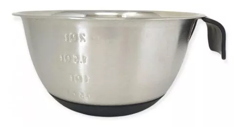 Bowl Acero Inoxidable Reposteria Medida Batir Cocina Pettish Color Plateado