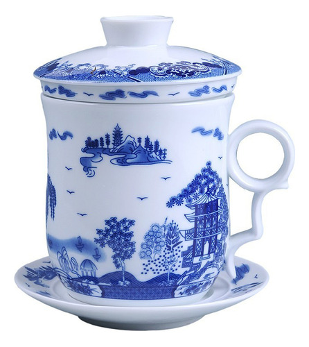 Cerámica Para Tazas De Té De Porcelana Azul Y Blanca