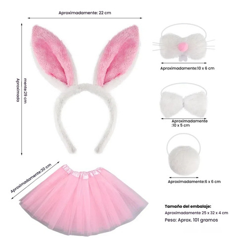 Set De Accesorios Para El Pelo Con Orejas De Conejo - 5pcs