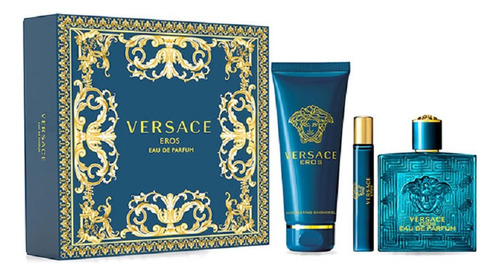 Set Versace Eros Edp 100ml + 10ml + Gel De Bano Caballeros