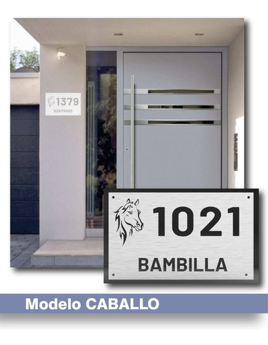 Imagen 3 de 10 de Placa Acero Inoxidable Número Frente De Casa Dirección
