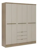 Comprar Guarda Roupas Roupeiro Troy Casal Solteiro Armário Para Quarto Closet Cor Noce Com Off White Ps Móveis
