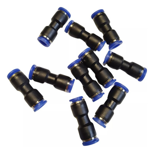 União Emenda Reta Pu 6mm Pneumática Engate Rápido 10 Peças